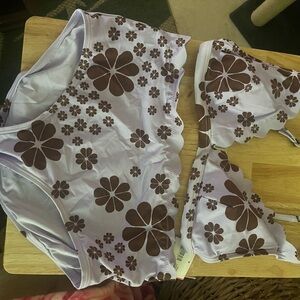 kate spade Lilac and Brown Floral Bikini Set